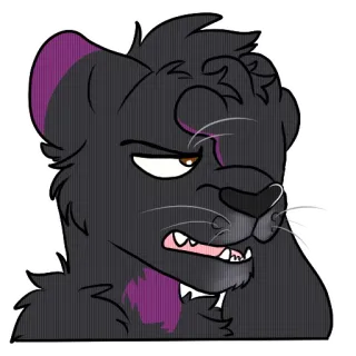 😑 ff9cac61 Фурри, Антропоморфный, Мультфильм, Животное, Кот, Иллюстрация, Наклейка telegram sticker