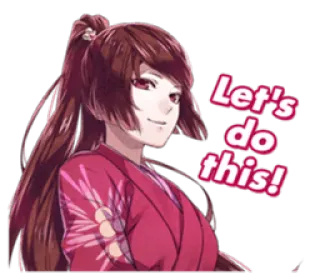 😜 35eb4107 Let's do this! anime, girl, positive, encouragement telegram sticker