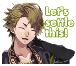 😀 385f147f Let's settle this! anime, manga, smiling, agreement, fight, conflict telegram sticker