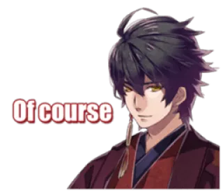 😌 caf92ef1 Of course anime, expression, character, of course telegram sticker