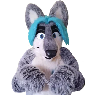 👐 5a4a05b8 เฟอร์รี่, ชุดมาสคอต, หมาป่า, มานุษยวิทยา, เครื่องแต่งกาย, มาสคอต telegram sticker