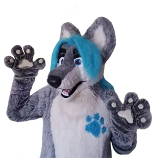 👋 ea518611 เฟอร์รี่, แอนโธร, สัตว์, หมาป่า, มาสคอต, ชุด, ตัวละคร telegram sticker