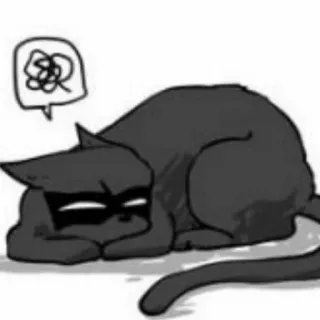 ♟ 491f347f кот, маска, черно-белый, смущенный, мультфильм, стикер whatsapp sticker