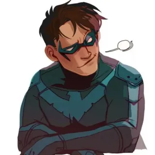 ♟ 538c329b Nightwing Найтвинг, DC Comics, супергерой, мультфильм whatsapp sticker