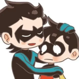 ♟ bbae5e7e Robin Робин, DC Comics, супергерой, мультфильм, персонаж, комикс whatsapp sticker