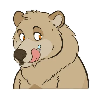 😋 081322ff 熊, 舔, 卡通, 动物, 毛茸茸 whatsapp sticker