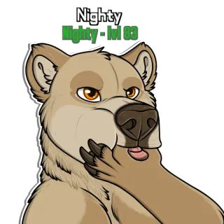 🎶 15463230 Nighty Nighty
Nighty - Lvl 83 熊, 毛茸茸, 拟人, 卡通 whatsapp sticker