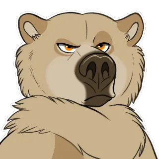 😒 16437f2a 熊, 动物, 卡通, 生气, 哺乳动物, 野生动物 whatsapp sticker
