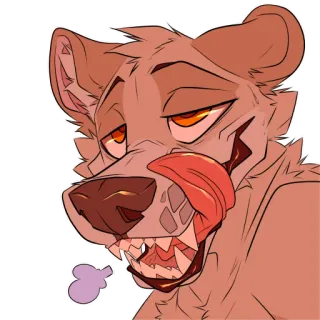 ☁️ 2dcd8957 鬣狗, 兽迷, 兽人, 动物, 舌头, 角色, 贴纸 whatsapp sticker