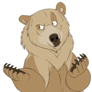 💁 3475d1b9 熊, 卡通, 动物, 棕熊, 插图, 有趣, 表情 whatsapp sticker