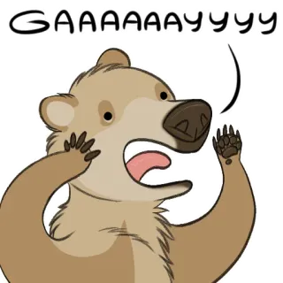 😏 49d7f595 GAAAAAAAAYYYYY 熊, 卡通, 搞笑, 幽默, 动物, 表情 whatsapp sticker