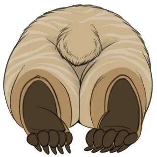 🍑 4e2f386b 动物, 屁股, 卡通, 毛茸茸, 脚 whatsapp sticker