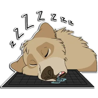 💤 57792a3f ZZZ 狗, 睡觉, 可爱, 卡通, 动物, 宠物 whatsapp sticker