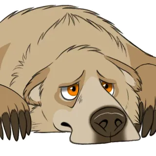 😞 5f5221e3 熊, 伤心, 卡通, 动物, 哺乳动物, 沮丧 whatsapp sticker