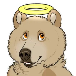 😇 6c3c7156 熊, 光环, 天使, 可爱, 贴纸, 动物, 卡通, 毛茸茸 whatsapp sticker