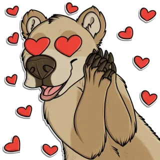 😍 a0af6271 熊, 卡通, 爱, 心, 动物, 喜爱 whatsapp sticker