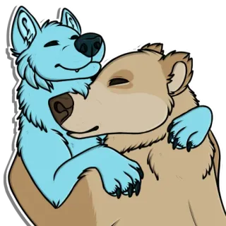 ❤️ a5f3fc14 动物, 拥抱, 狼, 熊, 可爱, 友善 whatsapp sticker