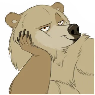 😏 aea438c7 熊, 卡通, 无聊, 思考, 动物, 哺乳动物 whatsapp sticker