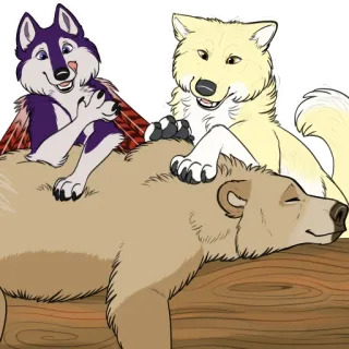 🤤 ce5fc2b7 兽人, 卡通, 动物, 狼, 狗, 熊, 可爱, 友谊 whatsapp sticker