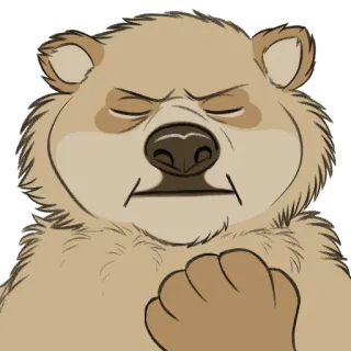 😐 d701dca1 熊, 动物, 卡通, 生气, 可爱, 表情, 插图 whatsapp sticker