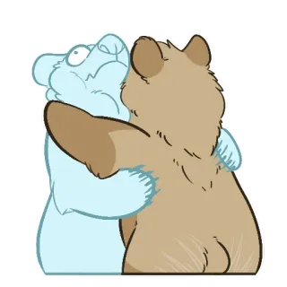 🥰 e9809872 熊, 拥抱, 卡通, 友谊, 可爱 whatsapp sticker