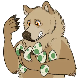 🥚 fed73c60 熊, 鸡蛋, 动物, 卡通, 哺乳动物, 野生动物 whatsapp sticker