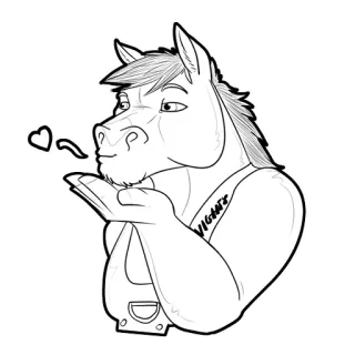 💋 c40764d0 VIGANT Pferd, Cartoon, Tier, Fell, Herz, Kuss, Liebe, Kussmund telegram sticker
