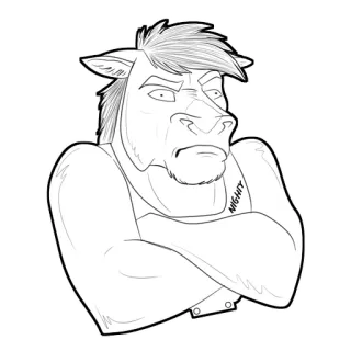 😡 e16d3265 NIGHT tier, fell, illustration, comic, figur, verschränkte arme telegram sticker