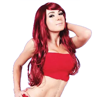 ☺️ 207651bd 女人, 红发, 姿势, 女孩, 性感, 模特 telegram sticker