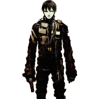 😠 0ed97838 애니메이션, 총, 군대, 군인, 진지한, 어두운, 남자 telegram sticker