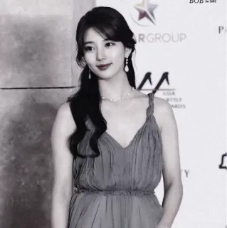 🌫 b3f2f712 kobieta, sukienka, czarno-białe, portret, azjatycka, aktorka telegram sticker