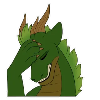 😑 d8c10a4f Drache, Facepalm, Cartoon, Sticker, Meme, Erschöpft, Frustriert telegram sticker
