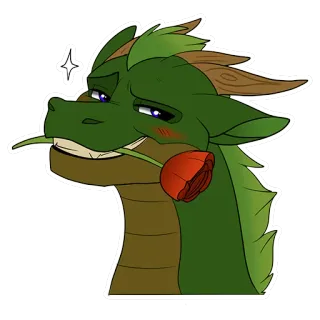😘 f5a2af06 Drache, Fantasy, Blume, Romantik, Sticker, Kunst telegram sticker
