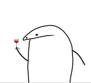 🐣 b59939d7 boneco palito, vinho, brinde, bebendo, minimalista, branco, desenho animado whatsapp sticker