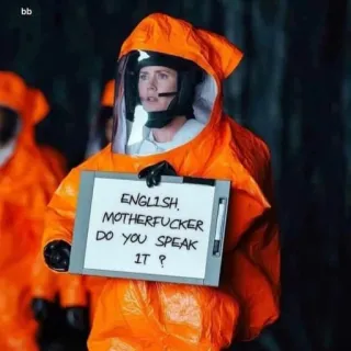 🙄 be7c491e ENGLISH, MOTHERFUCKER, DO YOU SPEAK IT ? movie, quote, offensive, humor whatsapp sticker