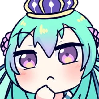 🤔 1a905672 anime, chibi, crown, cute, expression, cartoon whatsapp sticker