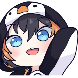 👋 8c30aa71 penguin, anime, cartoon, cute whatsapp sticker