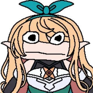 😐 a6784675 anime, cartoon, elf, character, funny whatsapp sticker