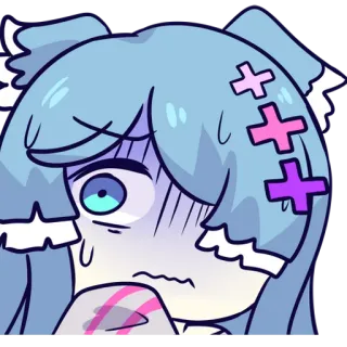 😨 b83bb2f1 anime, sticker, cute, cartoon, kawaii, shocked, nervous whatsapp sticker