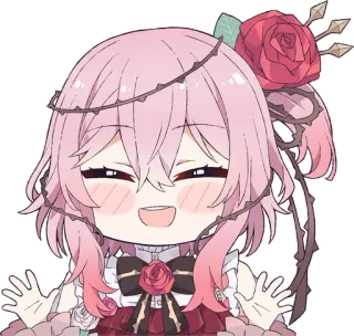 😆 4b515fcd Anime, Chibi, Schattig, Roos, Kawaii telegram sticker