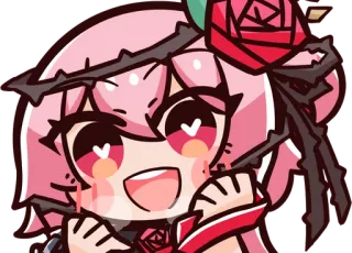 😍 8dfe10c2 Anime, Roos, Huilend, Roze haar, Blij, Anime meisje telegram sticker