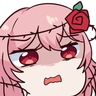 🤨 9eec4ea5 Anime, Sticker, Roze haar, Cartoon, Roos, Schattig telegram sticker