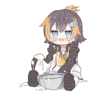 🍰 9fc65846 Anime, Chibi, Kawaii, Schattig, Personage, Hololive, Petra Gurin, Virtuele Youtuber telegram sticker