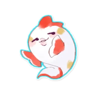 😏 9f60d8e3 魚, 鯉, 動物, 可愛い, 水生, イラスト telegram sticker