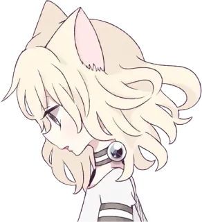 😞 bba89034 动漫风格, 猫耳, 可爱, 浅色头发, 数字艺术 telegram sticker
