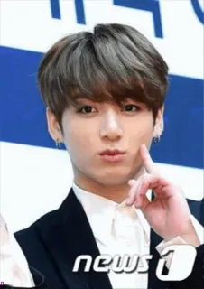 😗 b941577f Jungkook news1 K-поп, Певец, Айдол, Корейский, Мужчина, Парень, Знаменитость telegram sticker