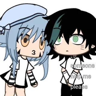 ⭐ 562ef4ec someone help me please gacha life, anime, character, help, please telegram sticker