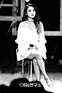 🐚 c592e2be 예능연구소 coréen, femme, chanteuse, actrice, célébrité, divertissement, noir et blanc telegram sticker