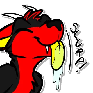 👅 3b492673 SLURP! siorbanie, lizanie, futrzak, zwierzę, kreskówka, pies, jedzenie telegram sticker