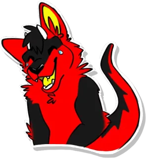 😂 80048255 futrzak, antro, czerwony, czarny, kreskówka, zwierzę, lis telegram sticker